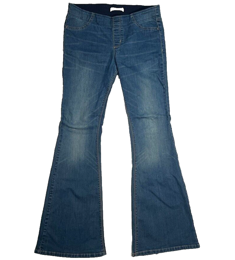 Free People Pull On Flare Jeans Denim Pants Womens Size 32x32 Stretch Maternity
