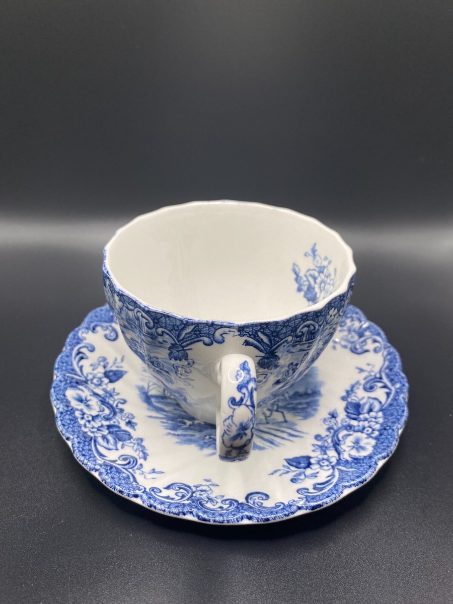 Johnson Bros Coaching Scenes Blue~ 4 piece set ~ Vintage | eBay