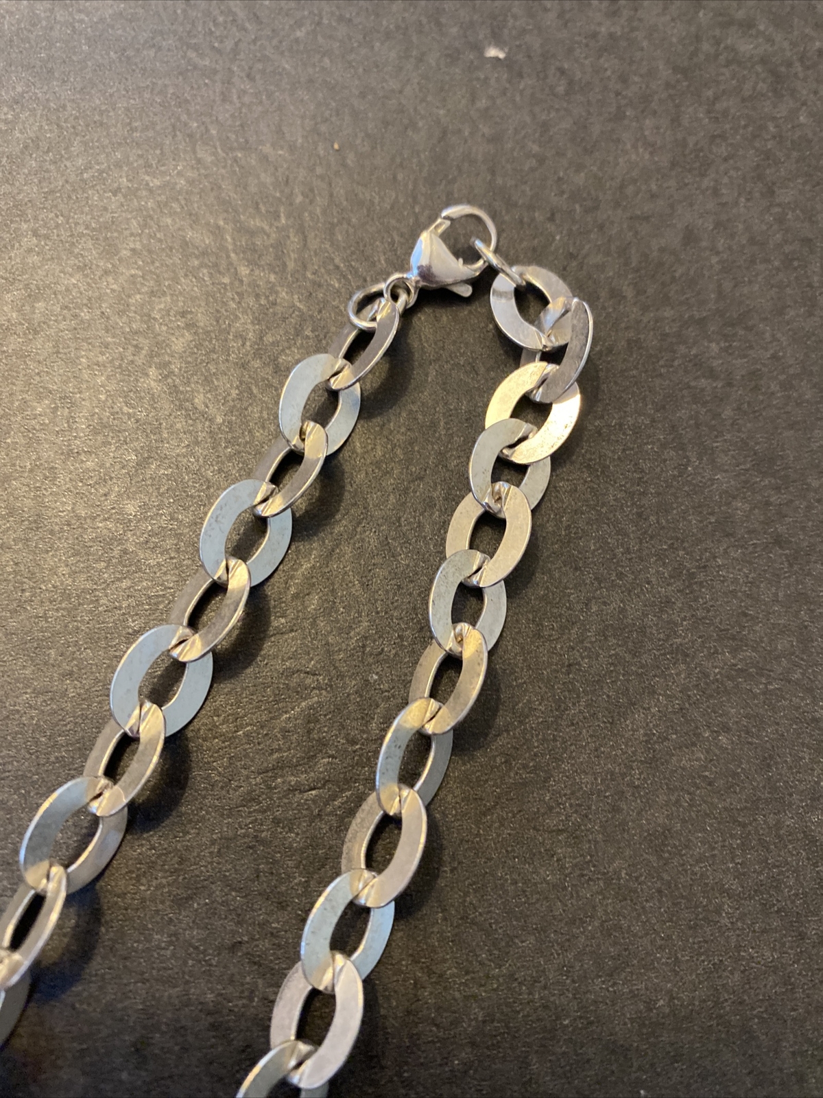 925 Sterling Silver Loop Link Necklace - image 4