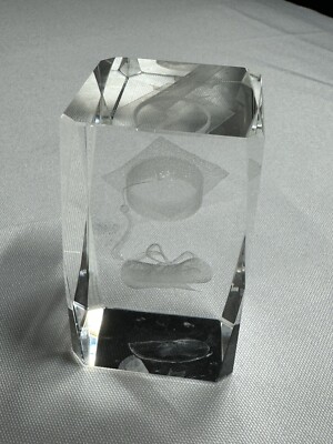 Graduation Crystal Glass 3D Laser Etched Hologram Paperweight