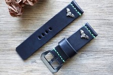 Exclusive Black Leather Strap 26 mm for PAM/Parnis/Marina Militare etc.