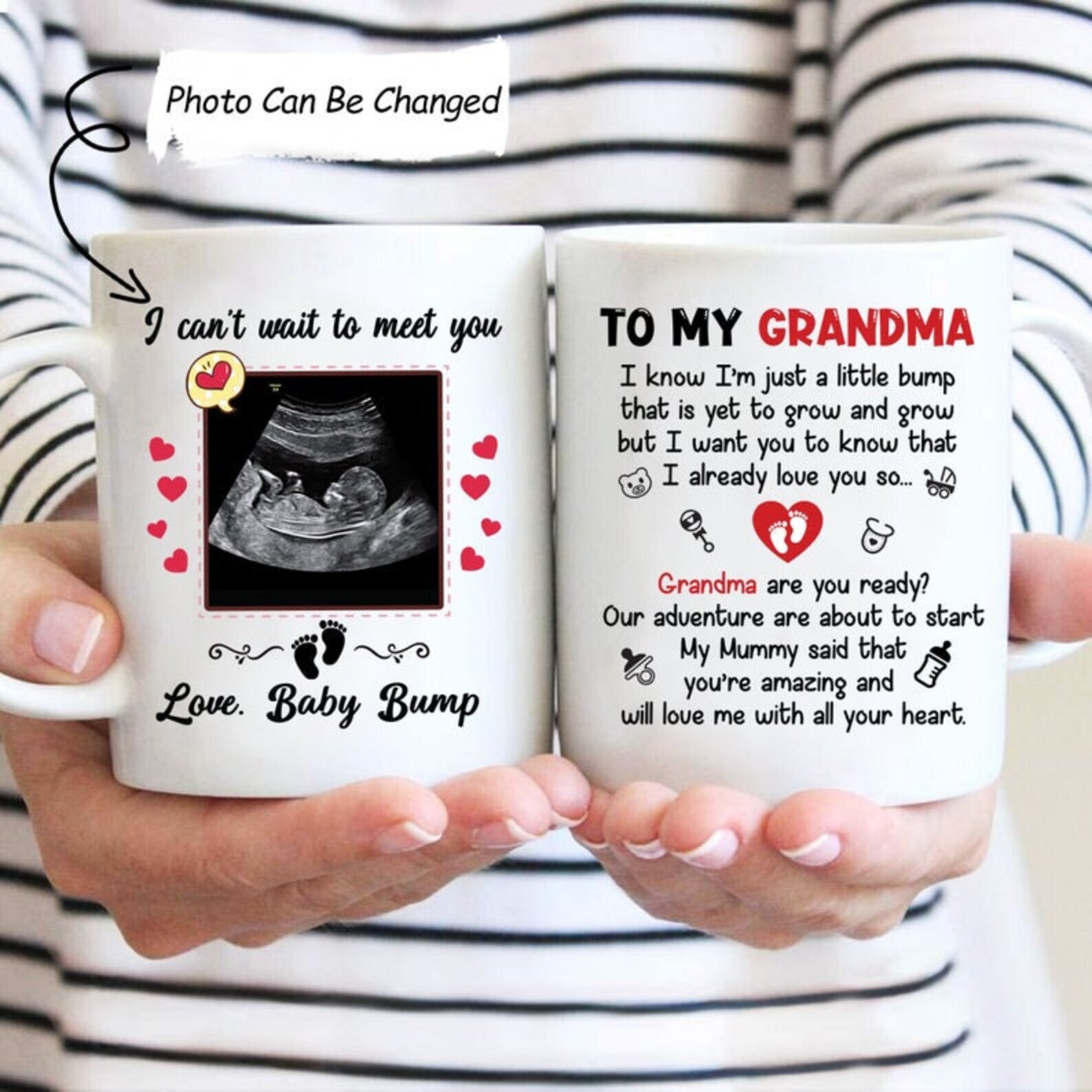 To My Grandma Mug Baby Reveal Mug Personalised Mug Mothers Day Mug Ultrasound