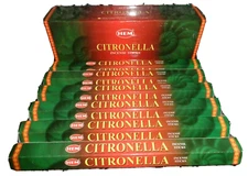 LOT OF 120 Stick Citronella Incense HEM ~ 6 TUBE OF 20 Sticks  = 120  FRESH