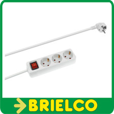 REGLETA BASE MULTIPLE 3 TOMAS 250V 16A 3680W MAX INTERRUPTOR CABLE 3M BD4763