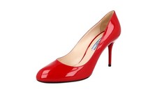 PRADA Patent Leather Pumps 1I628D - Red - Classic Round - NEW - US 6 EU 36
