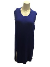 BANANA REPUBLIC WOMENS SLEEVELESS BLUE DRESS WITH SIDES ZIPPER-XL
