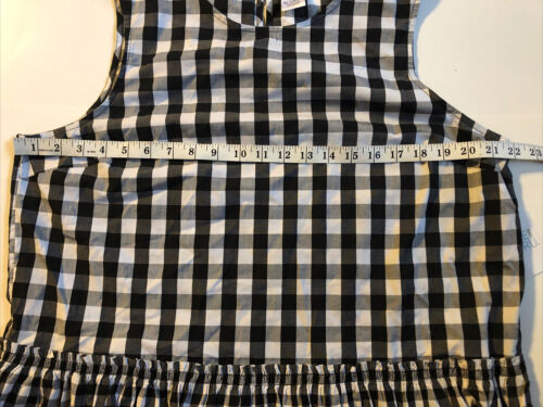 Camicetta canotta senza maniche Time & Tru nera bianca Gingham check peplo XL 16 18 NUOVA - Foto 6 di 11