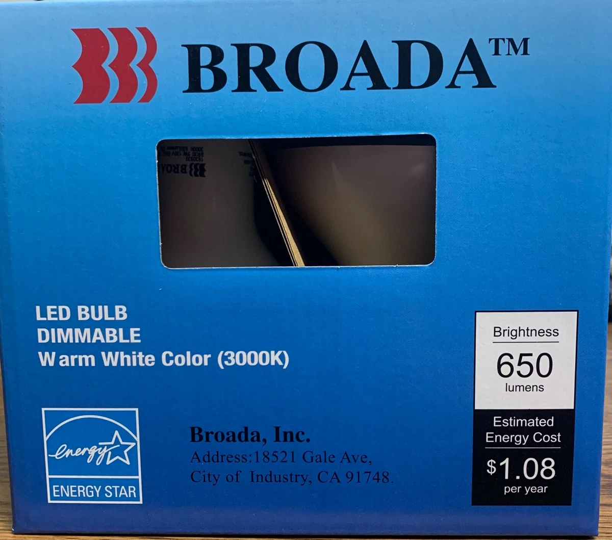 BROADA Led Flood Bulb Warm White 3000K Dimmable