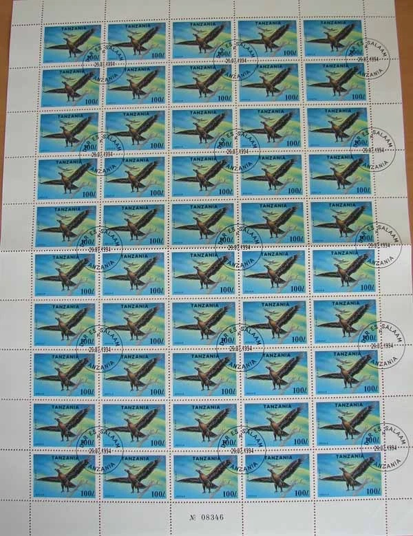 TANZANIA ANIMALES PÁJARO PANDA KOALA ELEFANTE MARINO DELFÍN 6 HOJAS COMPLETAS Foto 4 de 4