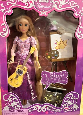 DISNEY STORE DELUXE RAPUNZEL DOLL TANGLED SINGS W PAINTING & PASQUALE BNIB
