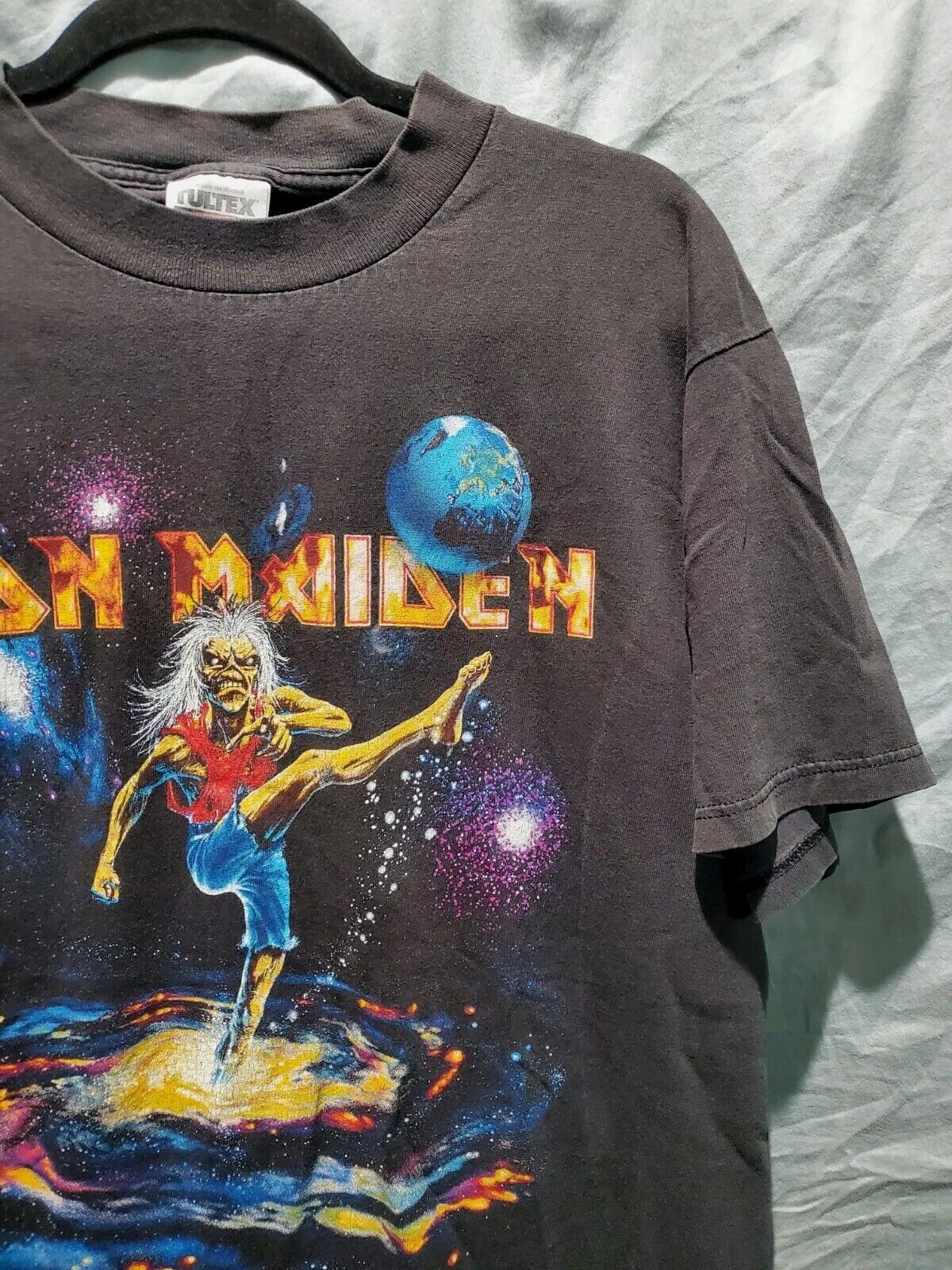 Vintage Iron Maiden Virtual World Tour T Shirt LARGE 1998 90s Black Front &  Back | eBay