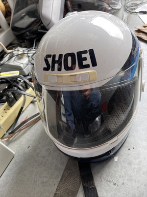 Shoei Task Five Full Face Helmet Vintage White Snell Approved Medium