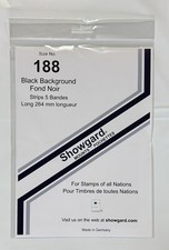 Showgard Stamp Black Mounts size 188 FREE USA SHIPPING 264 mm by 188 mm 5 strips