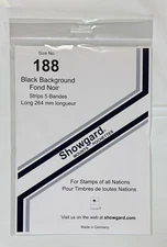 Showgard Stamp Black Mounts size 188 FREE USA SHIPPING 264 mm by 188 mm 5 strips