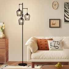 Dimmable Floor Lamp, Farmhouse Industrial Floor Lamp with Elegant Cage  3 x ...