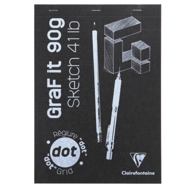 [Ref:96653C] CLAIREFONTAINE Bloc encollé GraF it Dot A4 80 feuilles 90g Blanc