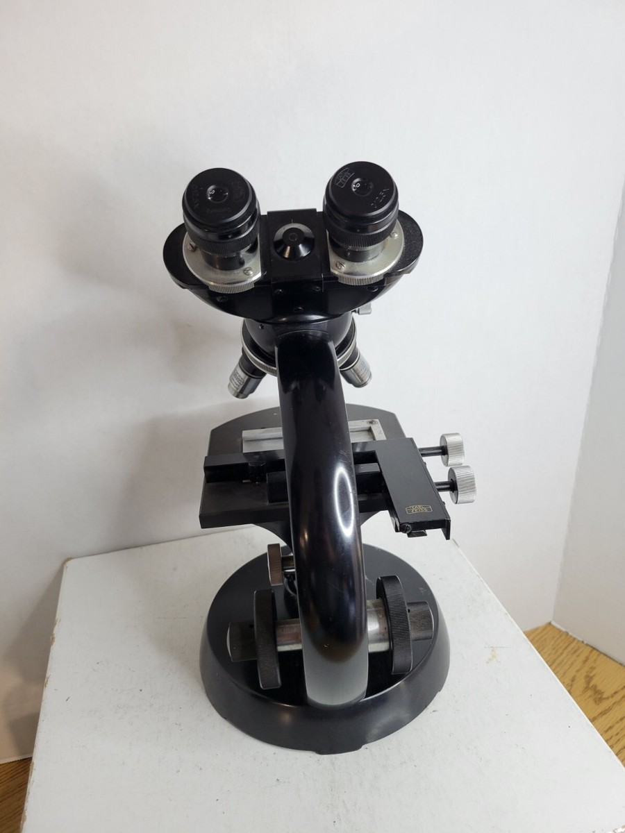 Carl Zeiss Winkel Standard Microscope Vintage Black Made In