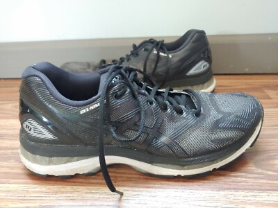 Asics Gel Nimbus 19 Athletic Women's Size 10 Running Shoes Black White Silver