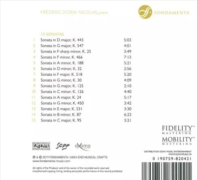 SCARLATTI / D'ORIA-NICOLAS - PIANO SONATAS NEW CD