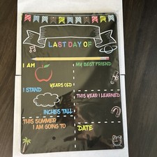First Day/Last Day Of School Reversible Chalkboard Sign NEW 14  X 10  Free Ship