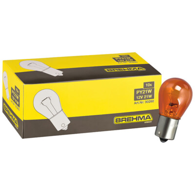 10x BREHMA PY21W Blinkerlampe 12V 21W orange Kugel Lampe BAU15s Blinker Birne