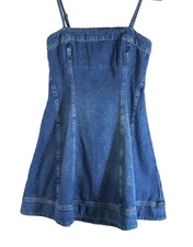 NEW, Reformation Elma Mini Dress in Denim Blue Size 4 #MD1070