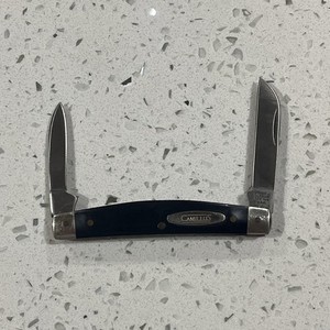 Camillus 709B Half Congress Whittler Knife NY USA Smooth Black Synthetic Handles