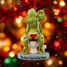 Personalized Naughty Couple 2D Acrylic Ornament, The Best Seat in The House Gift