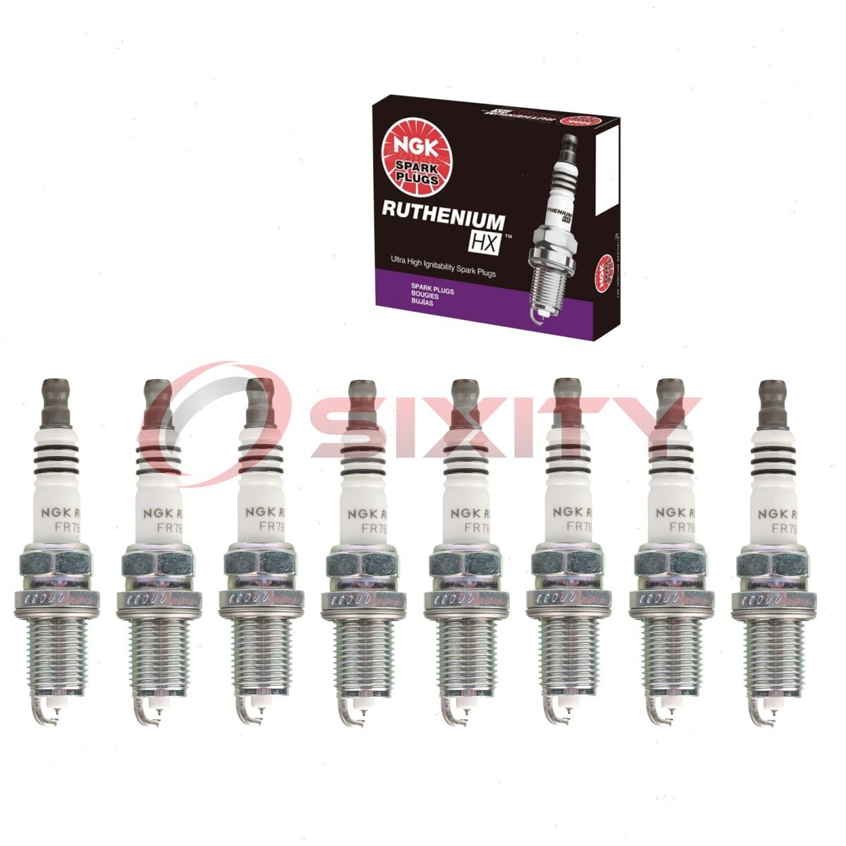 8 pcs NGK Ruthenium HX Spark Plugs for 2000-2009 Bentley Arnage 4.4L 6.8L V8 by