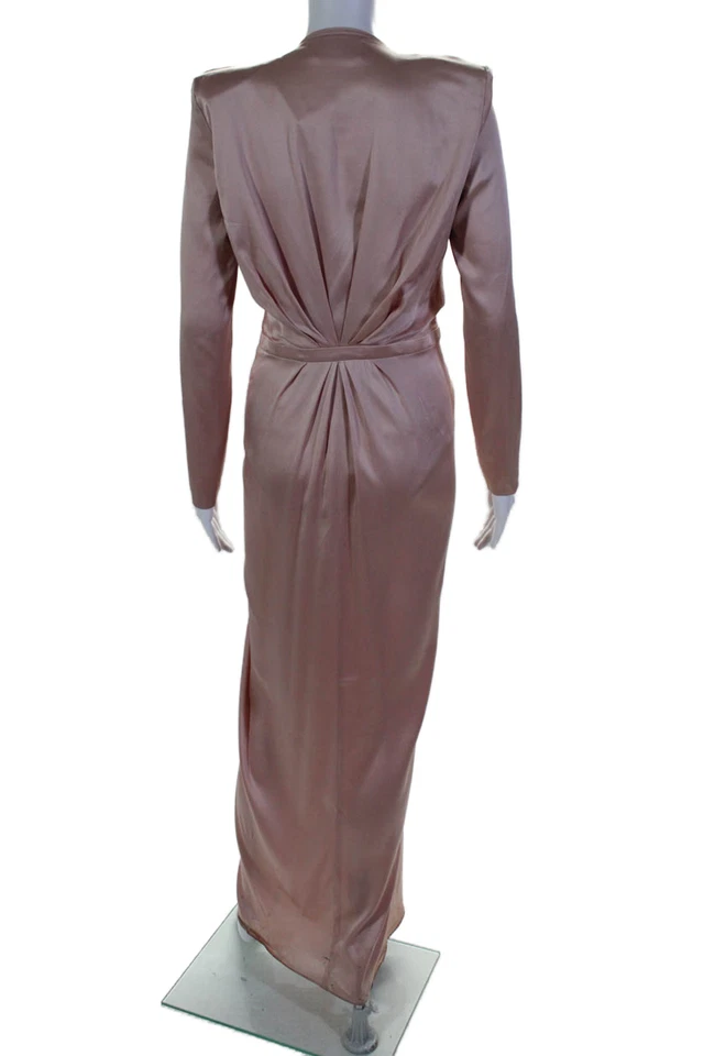 Vestido Body Alexandre Vauthier Mujer Manga 3/4 Cuello en V Seda Rosa Talla IT 40 Foto 3 de 4