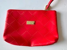 SHISEIDO Makeup Bag gold faux leather Cosmetic Toiletry Pouch - New