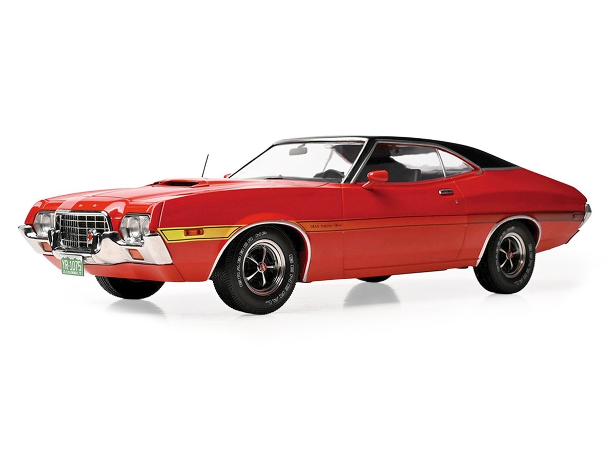 1972 FORD GRAN TORINO SPORT 2-DOOR RED 1/18 DIECAST MODEL CAR BY