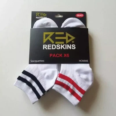 Lot de 6 Paires Socquettes, Chaussettes Courtes Sport REDSKINS - Immagine 1 di 4