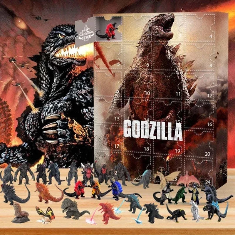 2D god zilla Advent Calendar 24-Day Christmas Countdown Blind Box Toy Set
