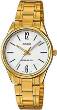 Casio LTP-V005G-7B Ladies Quartz Watch White Dial Gold Tone Stainless Steel