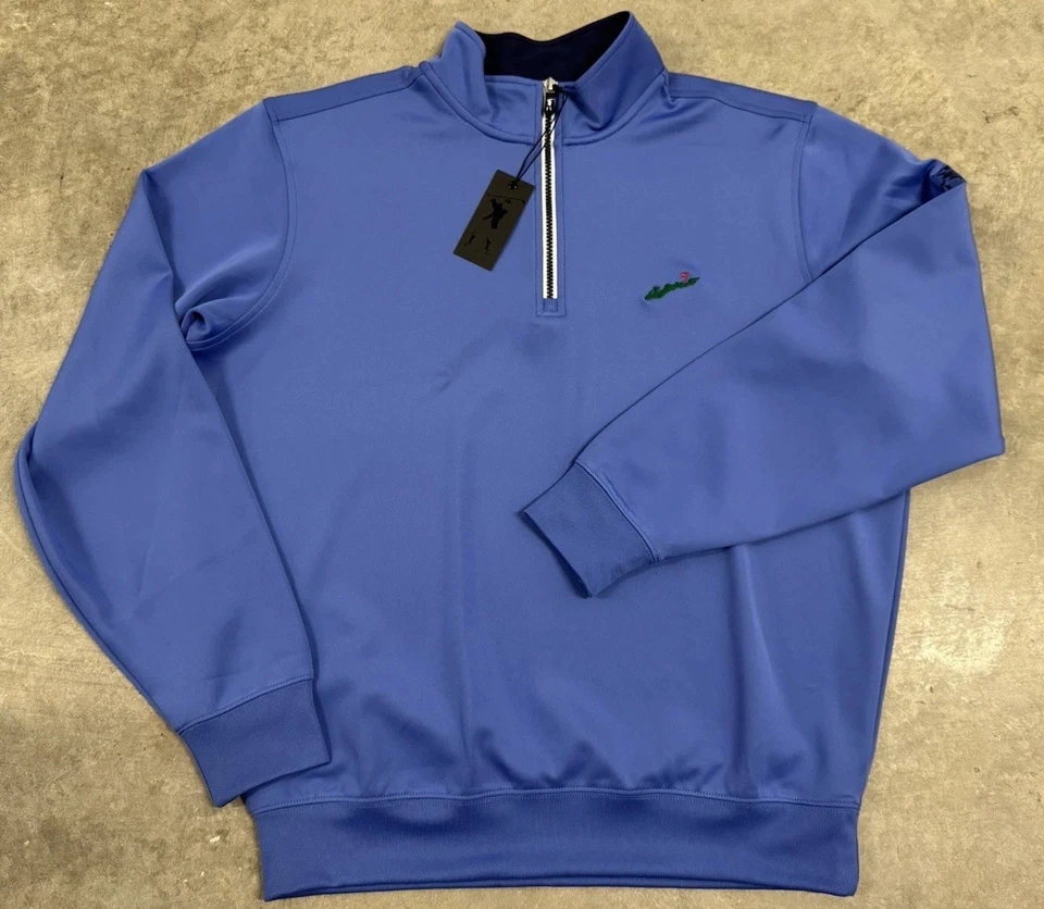 Jaqueta masculina Fairway & Greene Tech 1/4 com zíper GG azul Fishers Island taco de golfe NOVO - Imagem 2 de 4