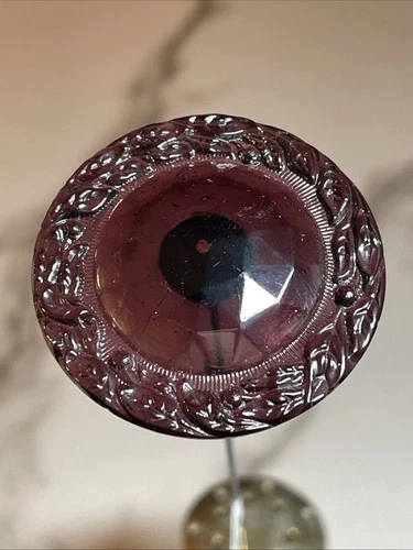 Estate Antique Victorian Round Amethyst Glass 11 1/2” Long Hatpin STI-8