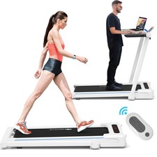 3-in-1 Foldable Treadmill with Removable Desk Workstation 12 Preset Programs
