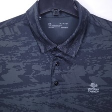 Under Armour Polo Shirt Mens XL Black Camo HeatGear Loose