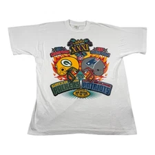 Vintage Green Bay Packers New England Patriots Shirt Large NFL Super Bowl XXXI