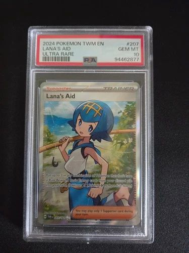 Pokemon 2024 Lana's Aid Twilight Masquerade #207 PSA 10