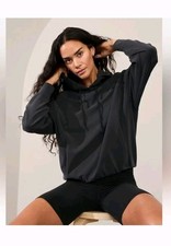Athleta Seasoft Bubblehem Hoodie Dark Gray Womens M NWT