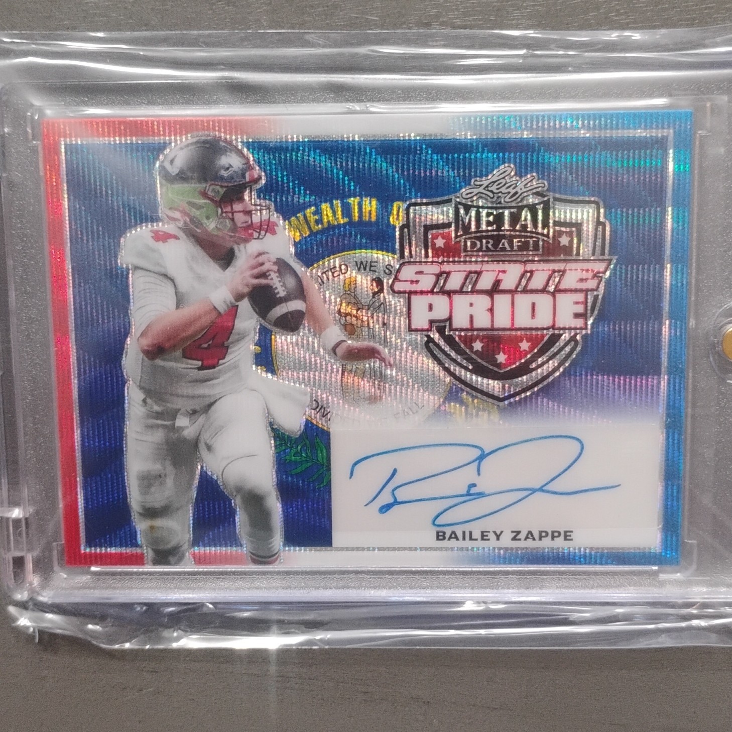 Bailey Zappe Leaf Metal Draft State Pride Autographs #SPBZ1 Base