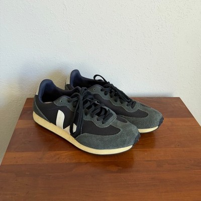 Veja Rio Branco Alveomesh Black White Leather Lace Up Sneaker Mens 12 Casual 