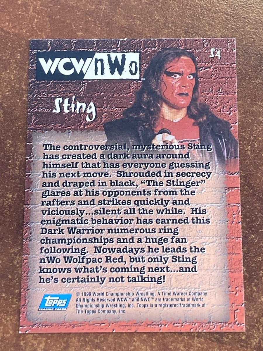 Topps 1998 WCW/nWo Sting S4 Sticker nWo Wolfpac Red Wrestling