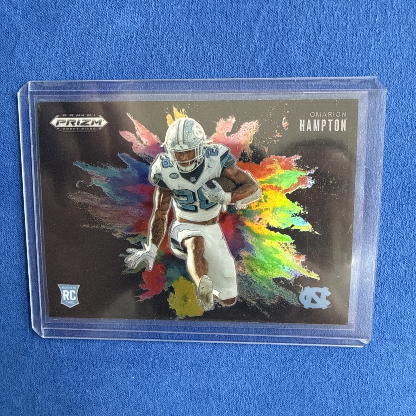 2025 Prizm Draft Picks Omarion Hampton Black COLORBLAST Horizontal Case Hit SSP