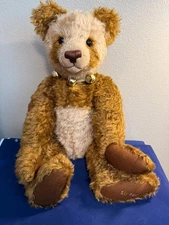 Fabulous 24" Foskey Mohair Panda Bear, SU PAN Brown, Beige Fully Jointed  MWT