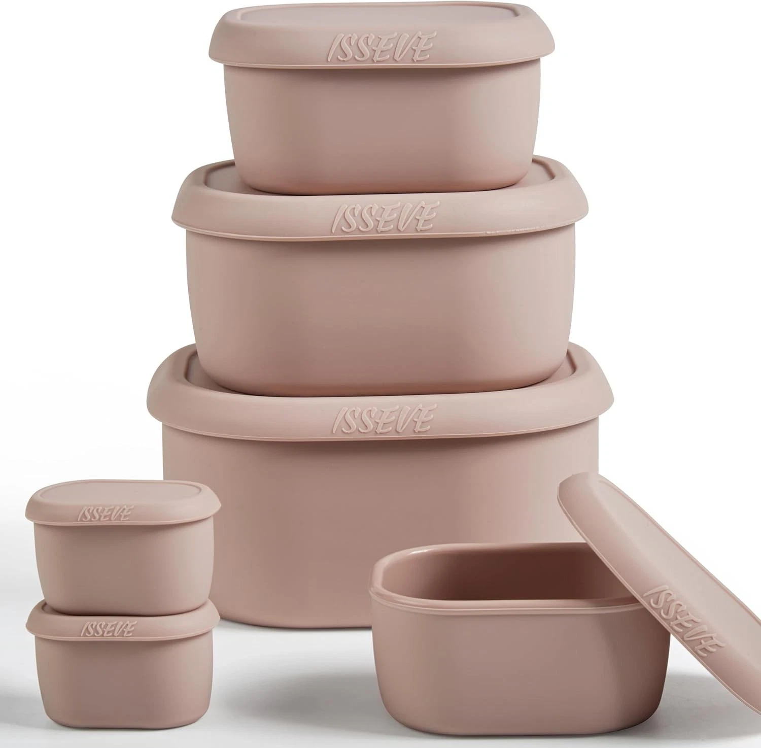 6Pcs/Set Nesting Silicone Food Storage Containers W/ Lids BPA Free Reusable Meal