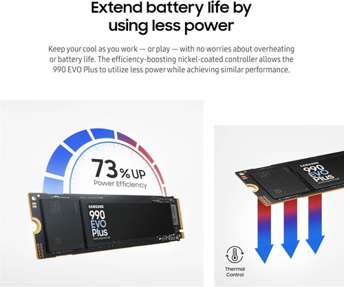 Samsung 990 EVO Plus SSD 4 To PCIe Gen 4x4 Gen 5x2 M.2 vitesses jusqu'à 7 250 Mo/s - Photo 6/10