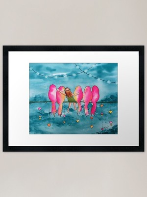 Vögel einer Feder gerahmter Kunstdruck gerahmt Wandbild Poster Leinwanddruck Bild
